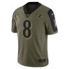 Camiseta Hombre NFL Baltimore Ravens Lamar Jackson 8 Nike 2021 Salute to Service